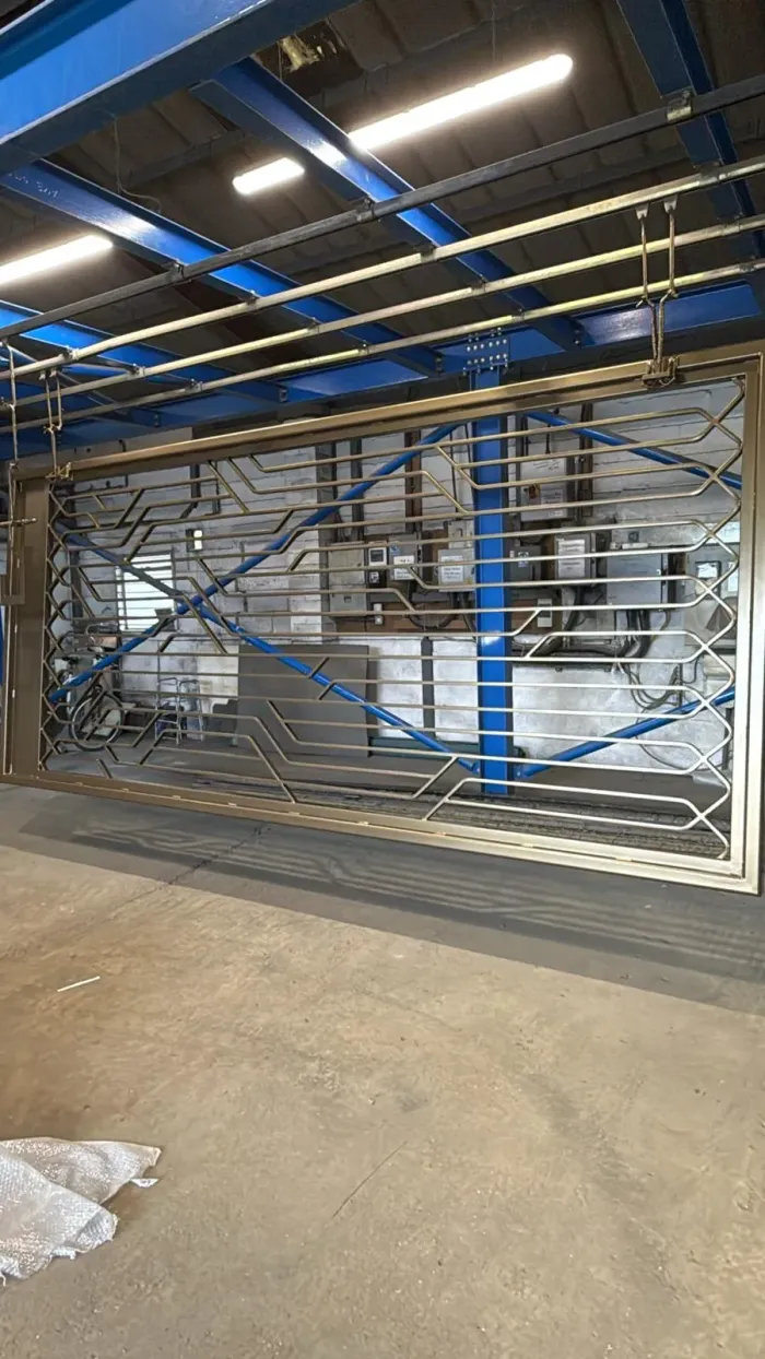 Brass architectural metal screen finished in our booth
